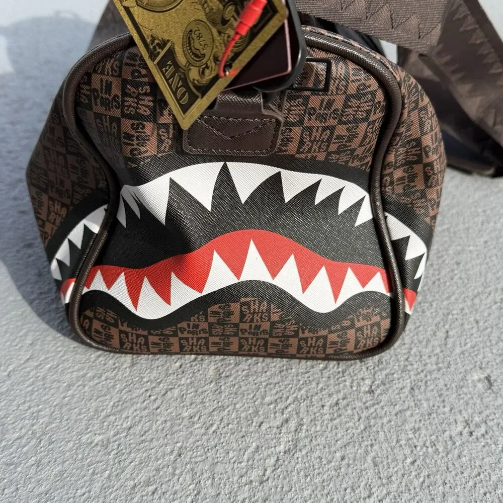 Sprayground Sharks In Paris Small Duffle Bag Brown